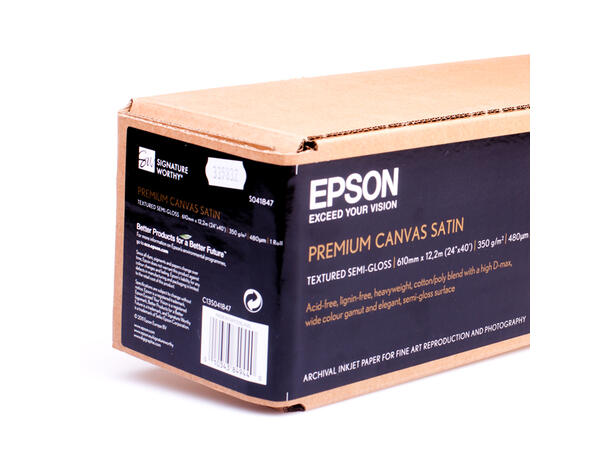 Epson Canvas Satin Water Resistant 24" Rull 24" x 12m. Lerret semi-gloss